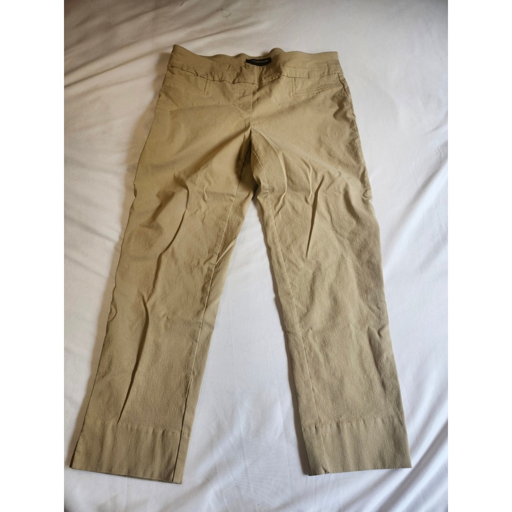 Zac & Rachel Petite Khaki Tan Pull On‎ Stretch Trousers Faux Pockets 8P RN103715